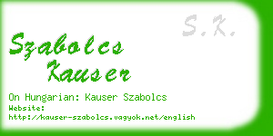 szabolcs kauser business card